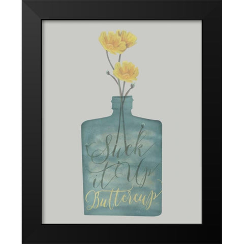 Buttercup II Black Modern Wood Framed Art Print by Longfellow Designs