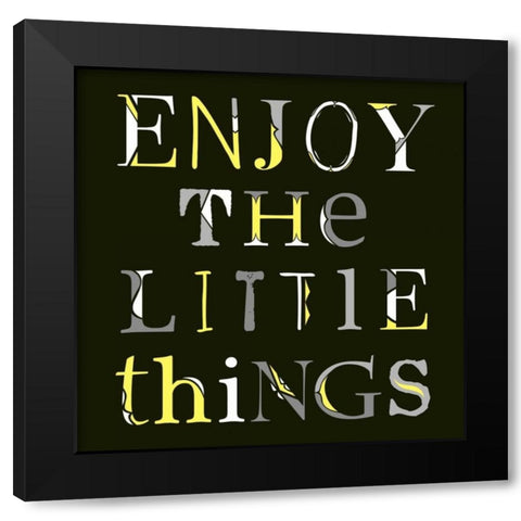 Little Things Black Modern Wood Framed Art Print by Longfellow Designs