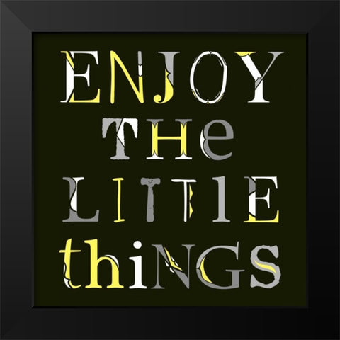 Little Things Black Modern Wood Framed Art Print by Longfellow Designs