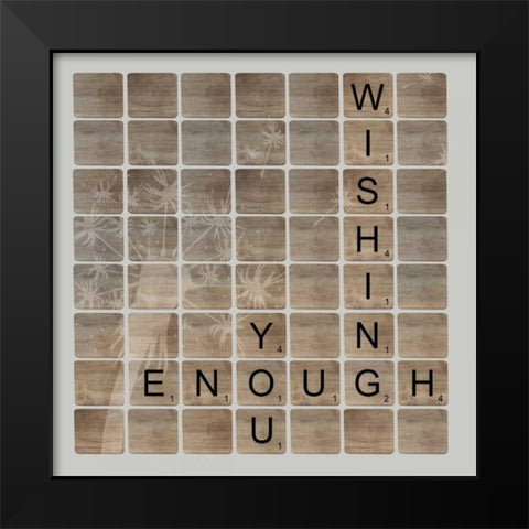 Wish Enough Black Modern Wood Framed Art Print by Longfellow Designs