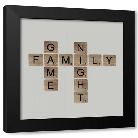 Game Night Black Modern Wood Framed Art Print by Longfellow Designs