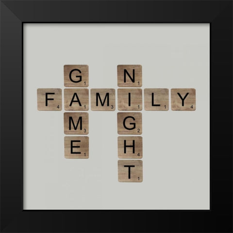 Game Night Black Modern Wood Framed Art Print by Longfellow Designs