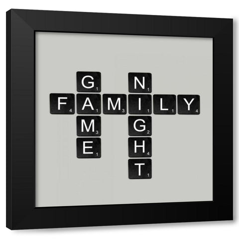 Game Night - Black Black Modern Wood Framed Art Print with Double Matting by Longfellow Designs