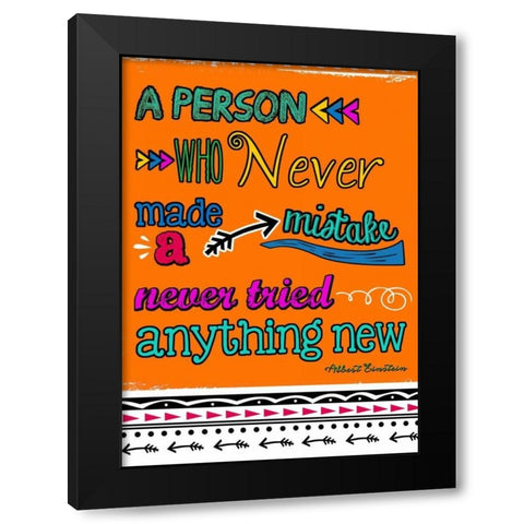Mistake Black Modern Wood Framed Art Print with Double Matting by Longfellow Designs