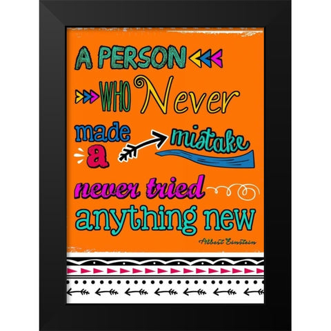 Mistake Black Modern Wood Framed Art Print by Longfellow Designs