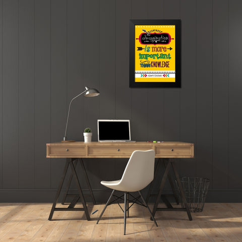 Imagination Black Modern Wood Framed Art Print by Longfellow Designs