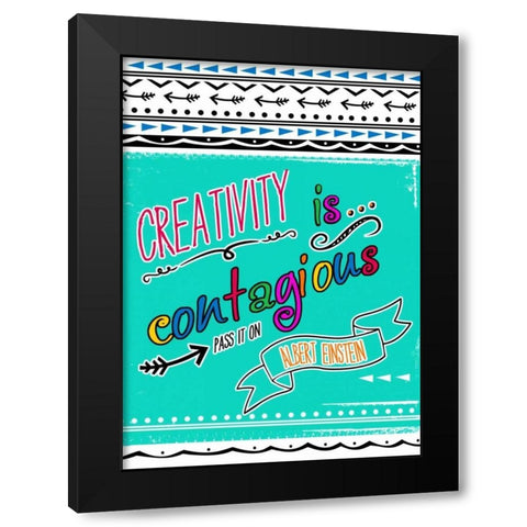 Creativity Black Modern Wood Framed Art Print with Double Matting by Longfellow Designs