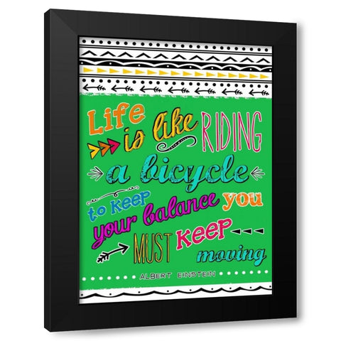 Bicycle Black Modern Wood Framed Art Print with Double Matting by Longfellow Designs