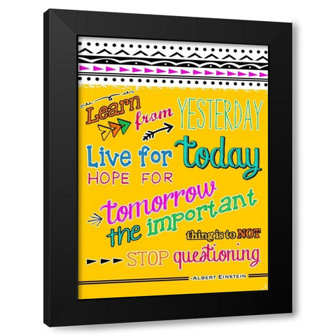 For Today Black Modern Wood Framed Art Print by Longfellow Designs
