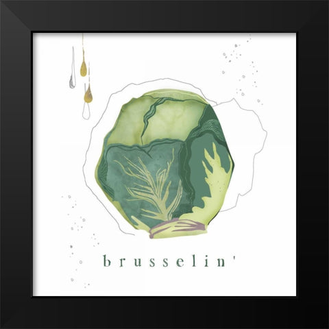 Brussel Black Modern Wood Framed Art Print by Longfellow Designs