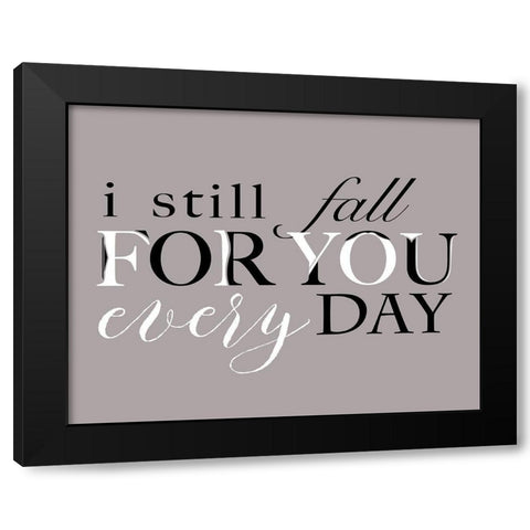 Fall For You Black Modern Wood Framed Art Print by Longfellow Designs
