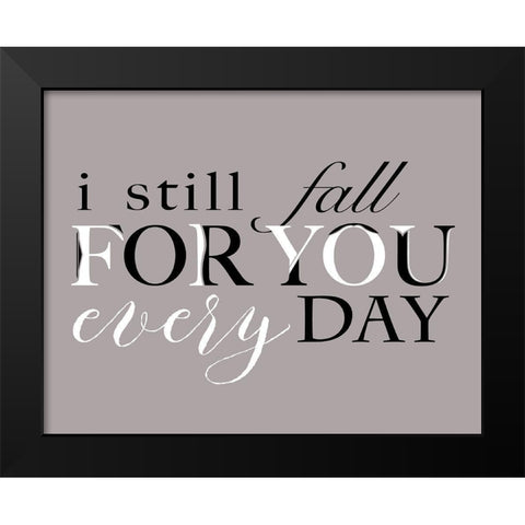 Fall For You Black Modern Wood Framed Art Print by Longfellow Designs