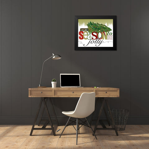 To Be Jolly Black Modern Wood Framed Art Print by Longfellow Designs