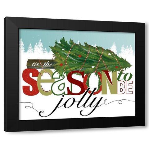 To Be Jolly II Black Modern Wood Framed Art Print with Double Matting by Longfellow Designs