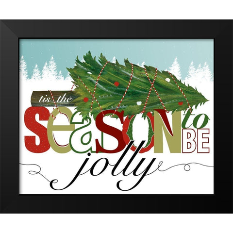To Be Jolly II Black Modern Wood Framed Art Print by Longfellow Designs