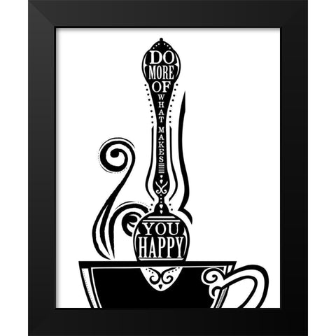 Do More Spoon Black Modern Wood Framed Art Print by Longfellow Designs