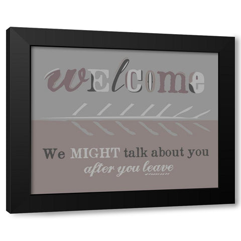 Welcome Black Modern Wood Framed Art Print with Double Matting by Longfellow Designs