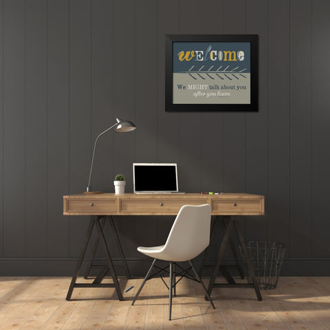 Welcome II Black Modern Wood Framed Art Print by Longfellow Designs