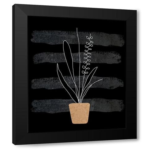 Scandi Plant II Black Modern Wood Framed Art Print by Longfellow Designs
