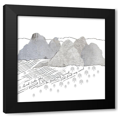 Into the Forest Black Modern Wood Framed Art Print by Longfellow Designs