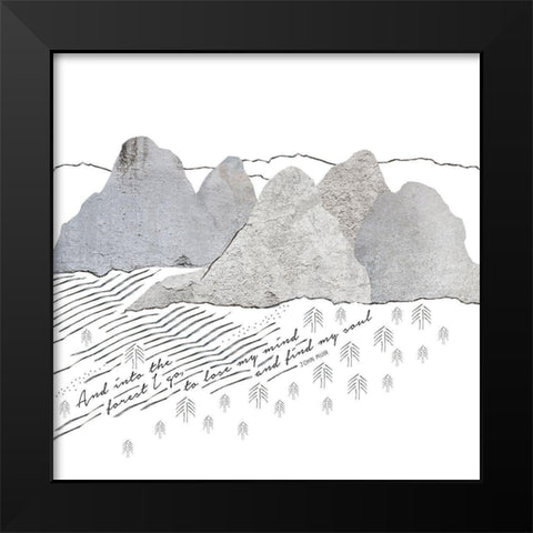 Into the Forest Black Modern Wood Framed Art Print by Longfellow Designs