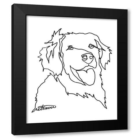 Retriever Black Modern Wood Framed Art Print by Longfellow Designs