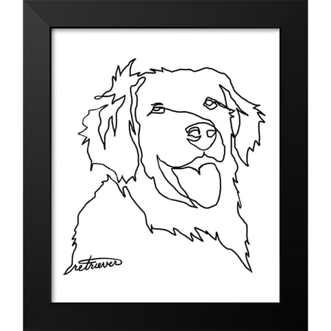 Retriever Black Modern Wood Framed Art Print by Longfellow Designs