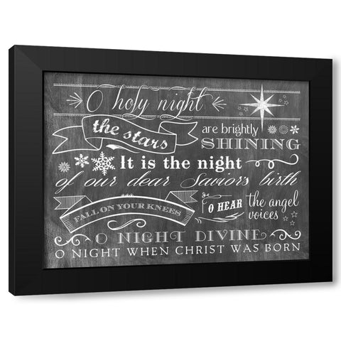 O Holy Night Black Modern Wood Framed Art Print by Longfellow Designs