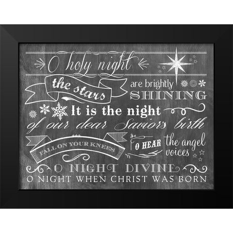 O Holy Night Black Modern Wood Framed Art Print by Longfellow Designs