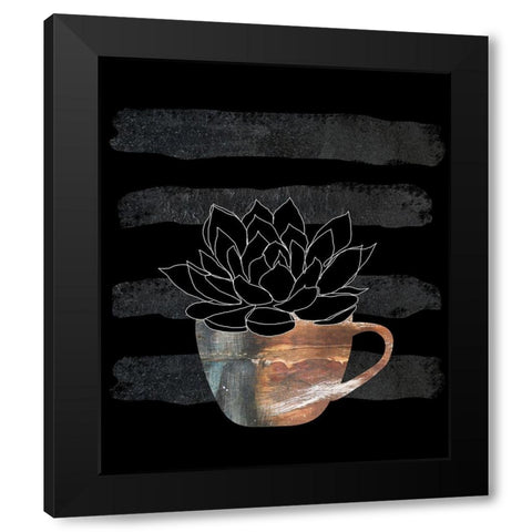 Scandiplant Black Modern Wood Framed Art Print with Double Matting by Longfellow Designs