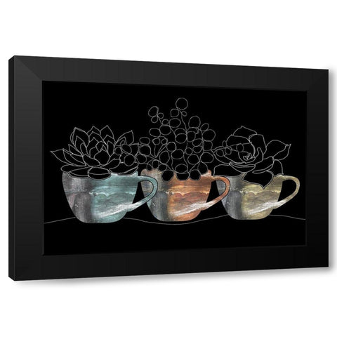 Succulent Series Black Modern Wood Framed Art Print with Double Matting by Longfellow Designs