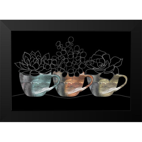 Succulent Series Black Modern Wood Framed Art Print by Longfellow Designs