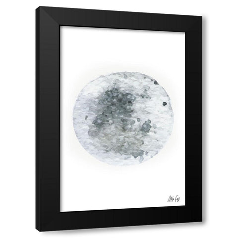 Moon Black Modern Wood Framed Art Print by Fay, Mela