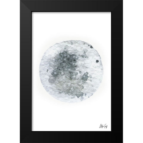 Moon Black Modern Wood Framed Art Print by Fay, Mela