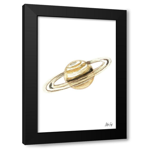 Saturn Black Modern Wood Framed Art Print with Double Matting by Fay, Mela
