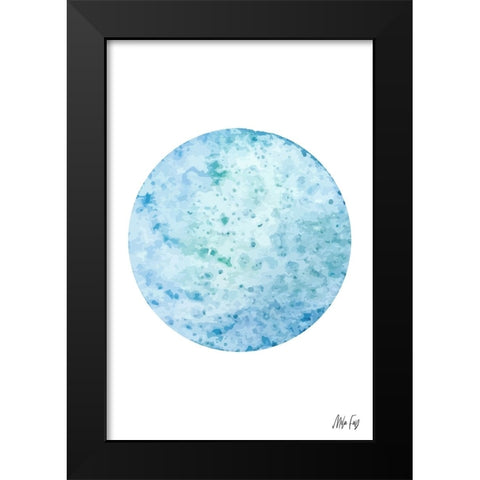 Uranus Black Modern Wood Framed Art Print by Fay, Mela