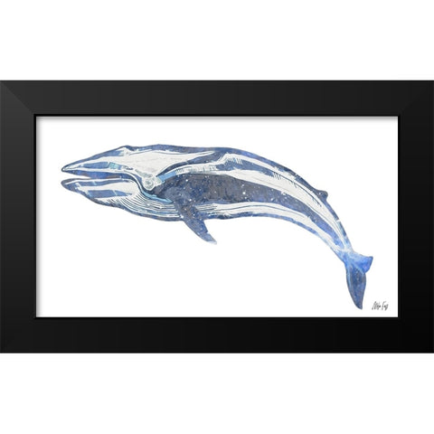 Whale Black Modern Wood Framed Art Print by Fay, Mela