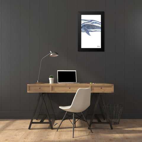 Whale II Black Modern Wood Framed Art Print by Fay, Mela