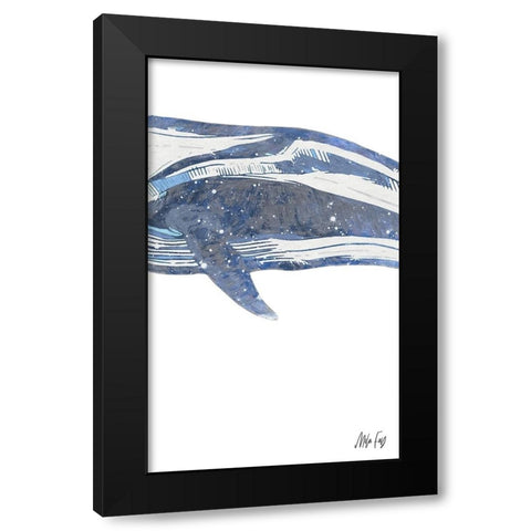 Whale II Black Modern Wood Framed Art Print with Double Matting by Fay, Mela