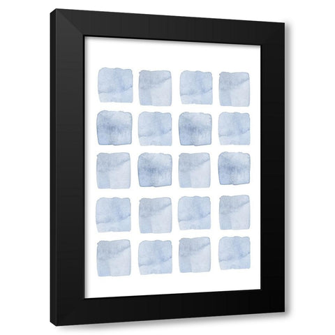 Blue Abstract III Black Modern Wood Framed Art Print with Double Matting by Fay, Mela