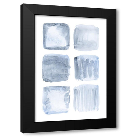 Blue Abstract IV Black Modern Wood Framed Art Print by Fay, Mela