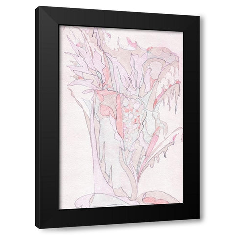 Pink Abstract II Black Modern Wood Framed Art Print by Fay, Mela