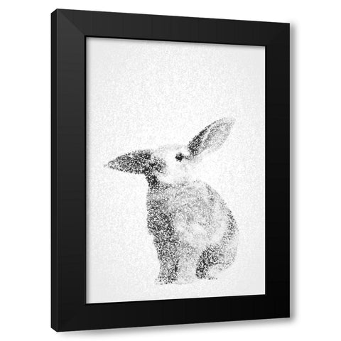 White Bunny III Black Modern Wood Framed Art Print by Fay, Mela