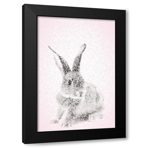 Pink Bunny I Black Modern Wood Framed Art Print with Double Matting by Fay, Mela