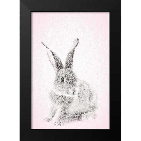 Pink Bunny I Black Modern Wood Framed Art Print by Fay, Mela