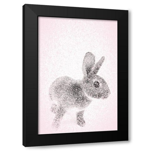 Pink Bunny II Black Modern Wood Framed Art Print by Fay, Mela