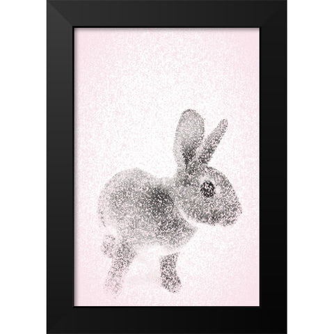 Pink Bunny II Black Modern Wood Framed Art Print by Fay, Mela