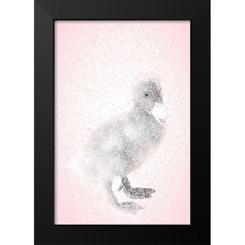 Pink Duckling I Black Modern Wood Framed Art Print by Fay, Mela