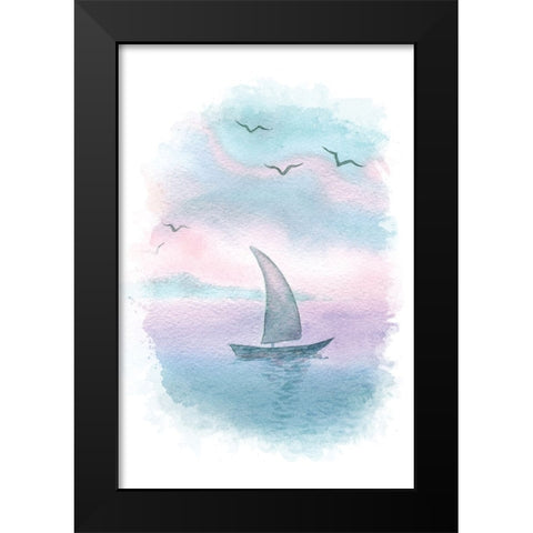 Sailboat Landscape I Black Modern Wood Framed Art Print by Fay, Mela