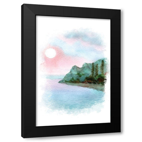 Sailboat Landscape II Black Modern Wood Framed Art Print with Double Matting by Fay, Mela